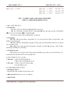 Giáo án phụ đạo môn Toán 11 (bán sát chương trình) - Tiết 23: Phép chiếu song song, hình biểu diễn của một hình không gian