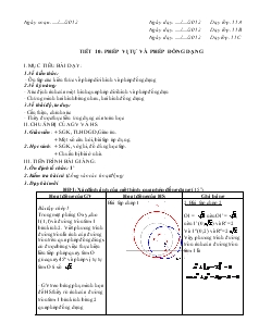 Giáo án phụ đạo môn Toán 11 (bán sát chương trình) - Tiết 10: Phép vị tự và phép đồng dạng