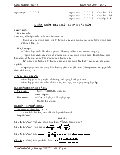 Giáo án phụ đạo môn Toán 11 (bán sát chương trình) - Tiết 2: Kiểm tra chất lượng đầu năm