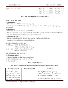 Giáo án phụ đạo môn Toán 11 (bán sát chương trình) - Tiết 21: Hai mặt phẳng song song