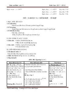 Giáo án phụ đạo môn Toán 11 (bán sát chương trình) - Tiết 12, 13: Hoán vị, chỉnh hợp, tổ hợp