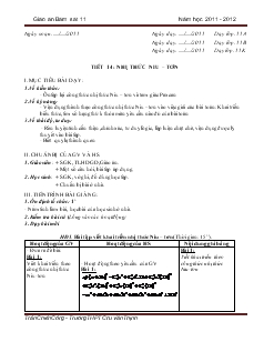 Giáo án phụ đạo môn Toán 11 (bán sát chương trình) - Tiết 14: Nhị thức Niu – tơn