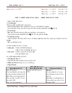 Giáo án phụ đạo môn Toán 11 (bán sát chương trình) - Tiết 5: pPhép đối xứng trục, phép đối xứng tâm