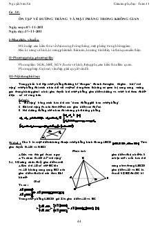 Giáo án phụ đạo Toán 11 - Ca 10: Ôn tập về đường thẳng và mặt phẳng trong không gian