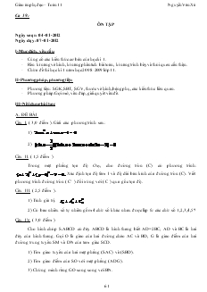 Giáo án phụ đạo Toán 11 - Ca 19: Ôn tập