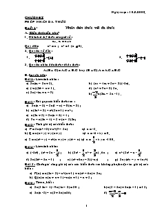 Giáo án Phụ đạo toán 8