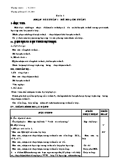 Giáo án Sinh hoạt lớp cả năm