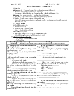 GIÁO ÁN SINH HOẠT LỚP TUẦN 14