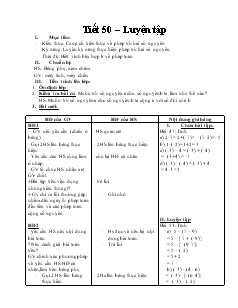 Giáo án Số học 6 - Tiết 50: Luyện tập
