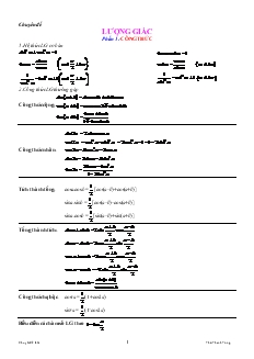 Giáo án Toán 11 - Giáo trình Lượng giác