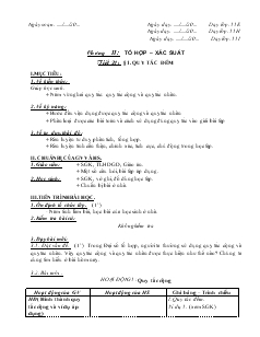 Giáo án Toán học 11 (cơ bản) - Chương II: Tổ hợp, xác suất - Tiết 21, 22, 23