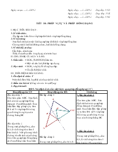 Giáo án Toán học 11 (cơ bản) - Tiết 10: Phép vị tự và phép đồng dạng