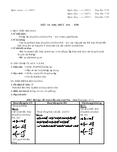 Giáo án Toán học 11 (cơ bản) - Tiết 14: Nhị thức Niu – tơn