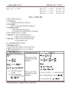 Giáo án Toán học 11 (cơ bản) - Tiết 17: Dãy số