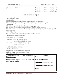 Giáo án Toán học 11 (cơ bản) - Tiết 18: Cấp số cộng