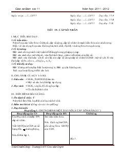 Giáo án Toán học 11 (cơ bản) - Tiết 19: Cấp số nhân