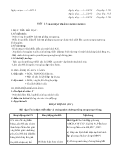 Giáo án Toán học 11 (cơ bản) - Tiết 21: Hai mặt phẳng song song