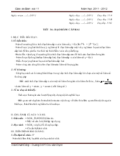 Giáo án Toán học 11 (cơ bản) - Tiết 36: Đạo hàm cấp hai