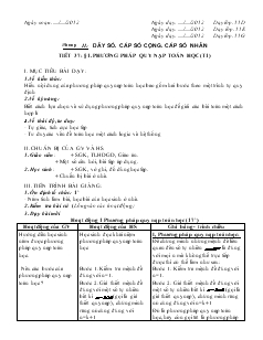 Giáo án Toán học 11 (cơ bản) - Tiết 37 đến tiết 42