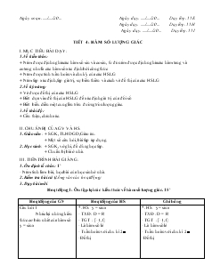 Giáo án Toán học 11 (cơ bản) - Tiết 4: Hàm số lượng giác