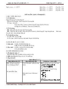 Giáo án Toán học 11 (cơ bản) - Tiết 46: Ôn tập cuối học kì I