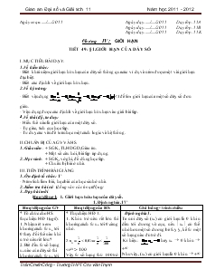 Giáo án Toán học 11 (cơ bản) - TIết 49 đến tiết 52