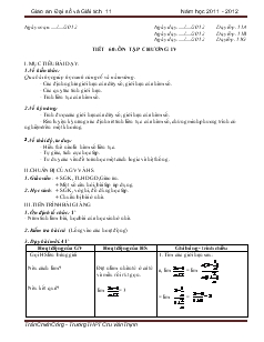 Giáo án Toán học 11 (cơ bản) - Tiết 60, 61, 62