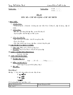 Giáo án Toán học 11 (cơ bản) - Trường THPT Chu Văn Thịnh - Tiết 19: Dãy số, cấp số cộng, cấp số nhân