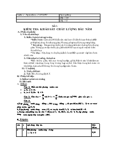 Giáo án Toán học 11 (cơ bản) - Trường THPT Chu Văn Thịnh - Tiết 2: Kiểm tra khảo sát chất lượng đầu năm