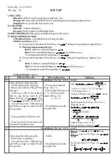 Giáo án Toán học 11 - Tiết dạy 38: Bài tập