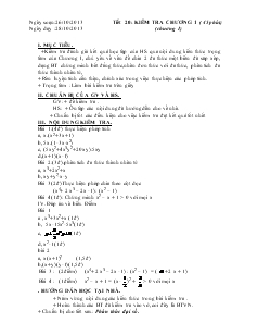 Giáo án Toán học 8 - Tiết 20: Kiểm tra chương 1 (45 phút)