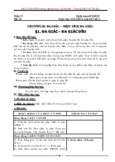 Giáo án Toán học 8 - Tiết 26 - Bài 1: Đa giác, đa giác đều