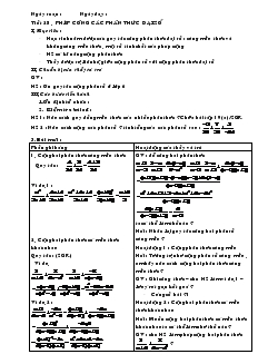 Giáo án Toán học 8 - Tiết 28: Phép công các phân thức đại số