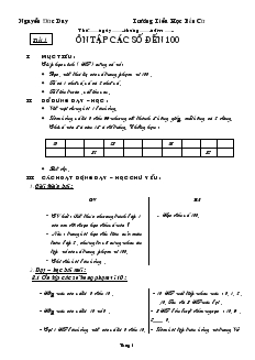 Giáo án Toán học kỳ II - Trường Tiểu Học Bến Cừ