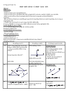 Giáo án Toán học lớp 11 - Tiết:1+2: Phép biến hình và phép tịnh tiến