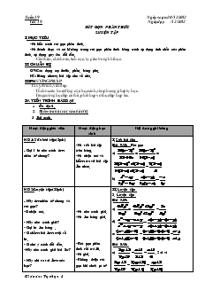 Giáo án Tự chọn 8 từ tuần 19 đến tuần 25 năm học  2012- 2013