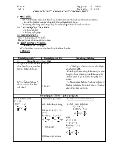 Giáo án Tự chọn 8 từ tuần 9 đến tuần 15 năm học 2012- 2013