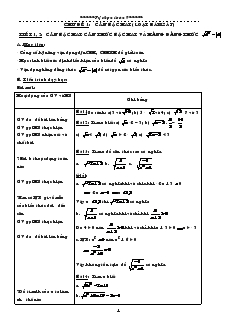 Giáo án Tự chọn môn Toán 9 - Chủ đề 1: Căn bậc hai (loại bám sát)
