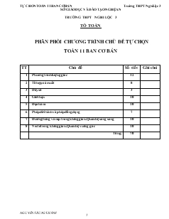 Giáo án Tự chon Toán 11 ban cơ bản trường THPT Nghi Lộc 3