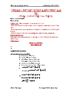 Giáo án tự chọn toán 9 Chủ đề 1, 2 - Kiều Thị Ngà