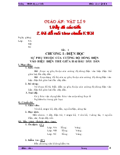 Giáo án Vật lí 9 Trường THCS Ngọc Liên