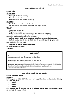 Giáo án Xác suất của biến cố