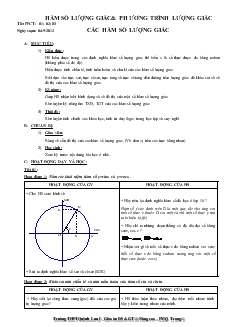 Hàm số lượng giác và phương trình lượng giác