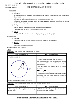Hàm số lượng giác và phương trình lượng giác