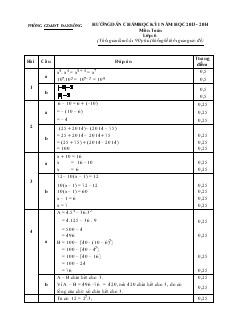 Hướng dẫn chấm học kỳ I năm học 2013 - 2014 môn: Toán lớp 6