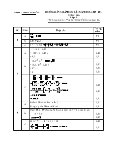 Hướng dẫn chấm học kỳ I năm học 2013 - 2014 môn: Toán lớp 7