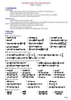 Hướng dẫn ôn tập học kì I môn: Toán 8