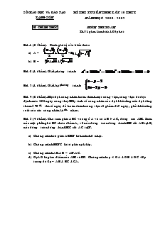 Kì thi tuyển sinh lớp 10 THPT Lạng Sơn Năm học 2008 – 2009 Môn thi: Toán