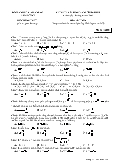 Kì thi tuyển sinh vào lớp 10 THPT môn thi : toán