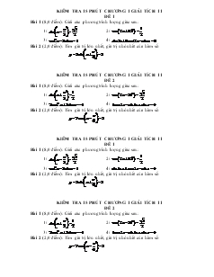 Kiểm tra 15 phút - Chương 1: Giải tích 11